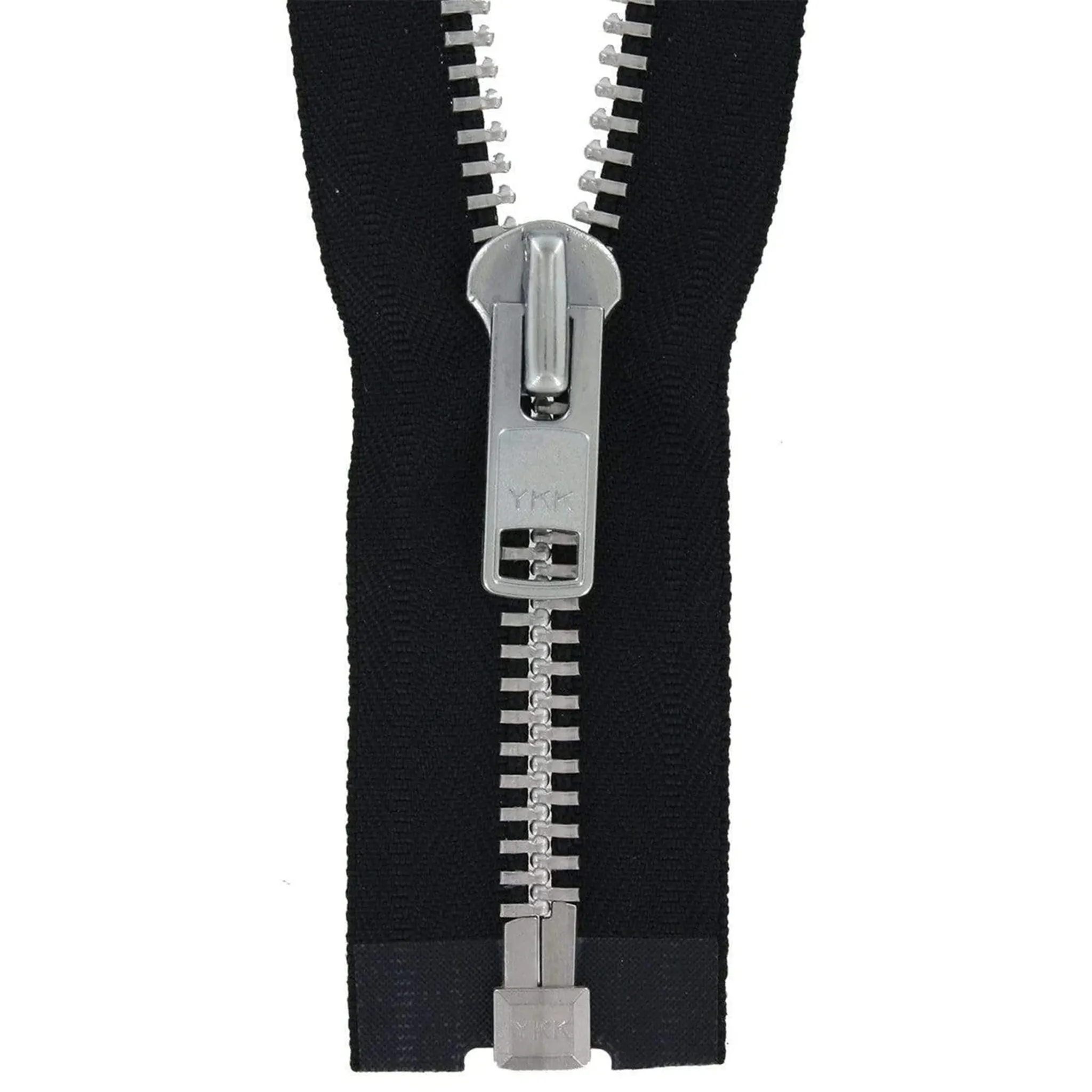 #10 Metal, Black, 28" YKK Separating Jacket Zipper with Aluminum Teeth, #9JK-28-BLK-N
