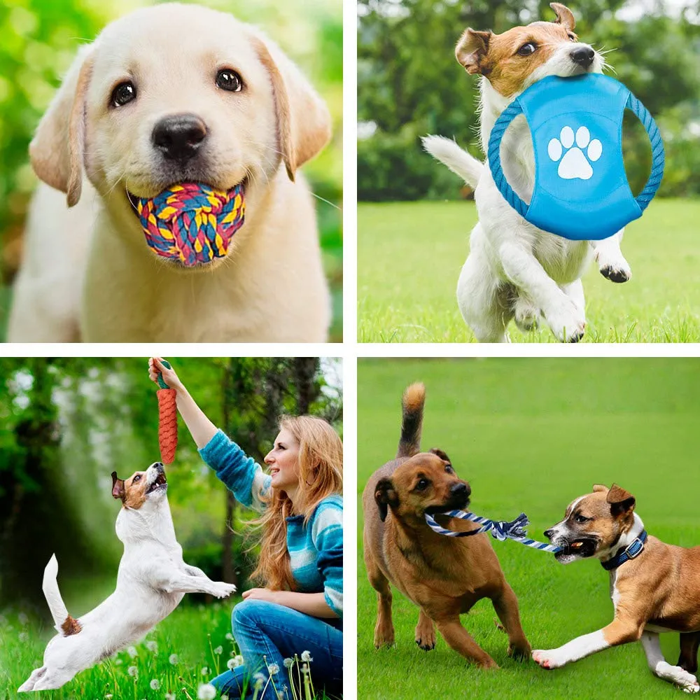 12  pieces Large Dog Toy Sets Chew Rope