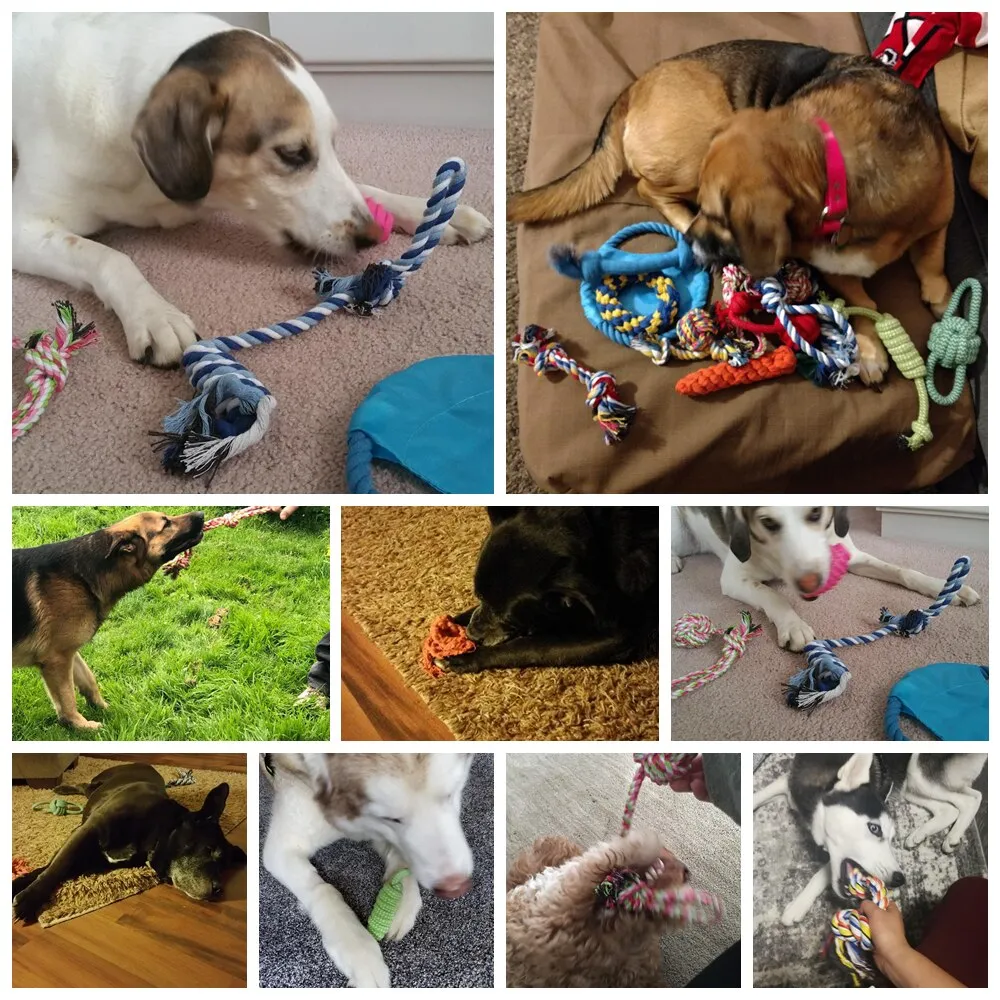 12  pieces Large Dog Toy Sets Chew Rope