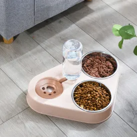 3 in 1 Dog Feeder Bowl With Dog Water Bottle