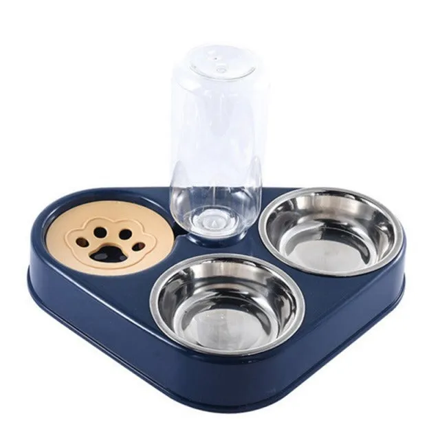 3 in 1 Dog Feeder Bowl With Dog Water Bottle