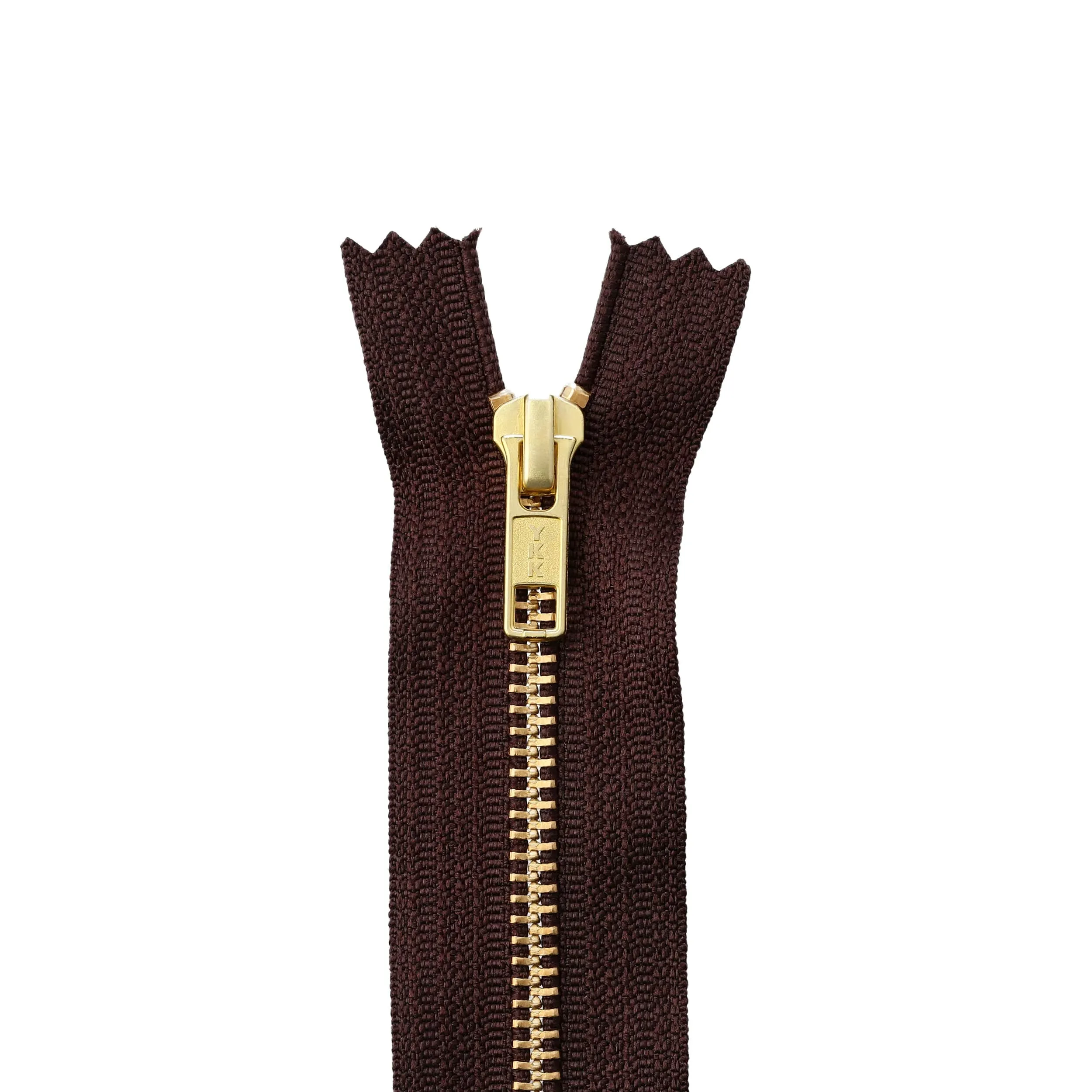 #6 Metal, Brown, 8" YKK Closed End Zipper with Brass Teeth, #6CEB-8-BRO