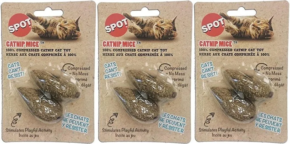 (6 Pack) Ethical Pet 100-Percent Catnip Candy Mice Cat Toy (3 Packages Each Containing 2 Toys)