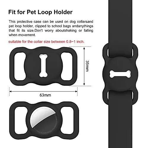 Airtag Dog Collar Holder, Air Tag Protective Cat & Dog Collar, Silicone