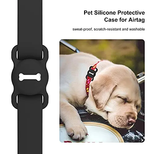 Airtag Dog Collar Holder, Air Tag Protective Cat & Dog Collar, Silicone