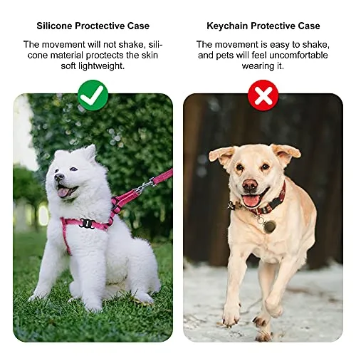 Airtag Dog Collar Holder, Air Tag Protective Cat & Dog Collar, Silicone
