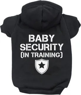 Baby Security in Training Pullover Fleece Lined Dog Hoodie with Leash Hole Sweatshirt (Black)
