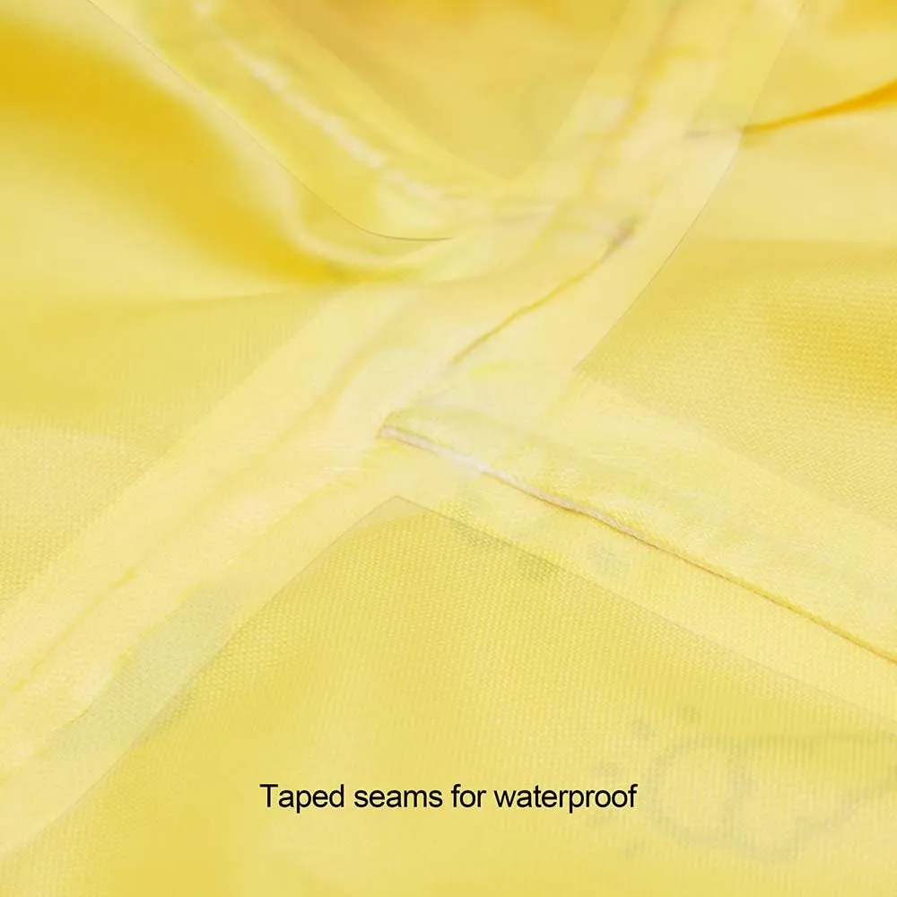 Blueberry Pet 14" Reflective Cloud Prints Lightweight Waterproof Dog Raincoat with Hood & Harness Hole, Sunflower Yellow, Outdoor Rain Gear Jacket 2 Legs for Dogs