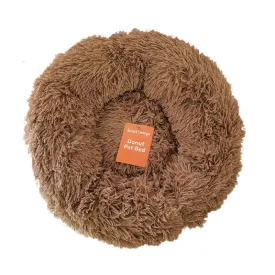 Brown Fluffy Donut Pet Bed 60cm x 26cm