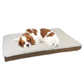Brown Suede Orthopedic Pet Bed - 75cm x 50cm x 8cm