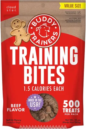 Buddy Biscuits Trainers Training Bites Soft & Chewy Dog Treats, Beef, 10 oz. Pouch