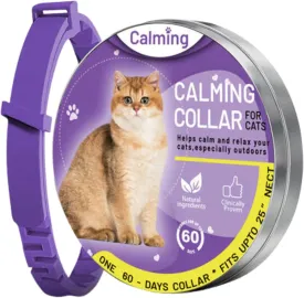 Calming Collar for Cats, Long-Lasting Pheromone Collar Helps Calm Cats for 60 Days, Reduces Stress, Helps Calm Cats from Anxiety, Loud Noises, and Separation, 1 Count