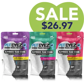Chicken, Lamb, and Beef Liver Dog Treats Bundle by Pet Eyez