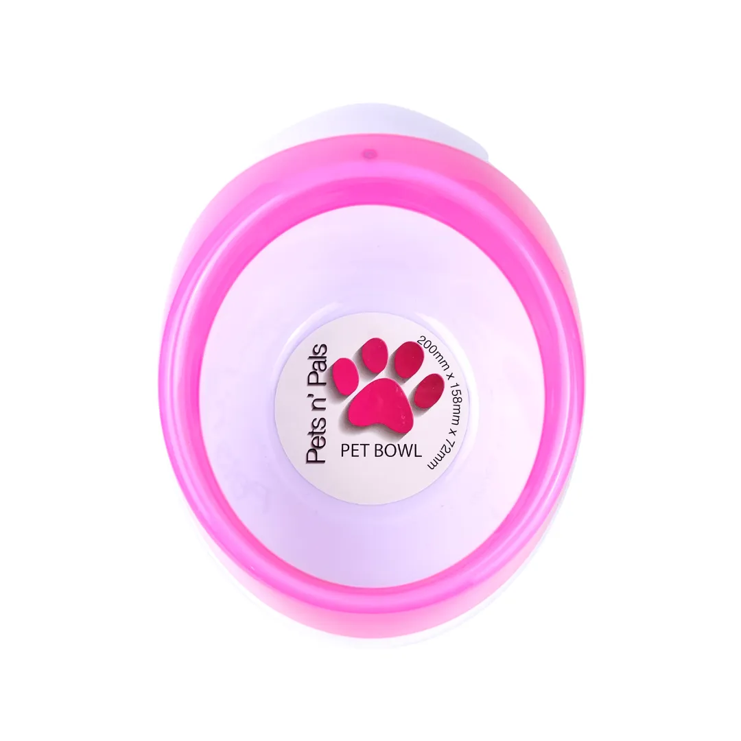 Colour assorted plastic pet bowls