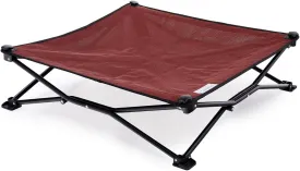 Coolaroo On-The-Go Elevated Dog Bed - Foldable Pop-Up Travel Dog Bed with Breathable, Moisture-Resistant Fabric, Carry Bag Included, Lightweight & Portable, Brick, Medium
