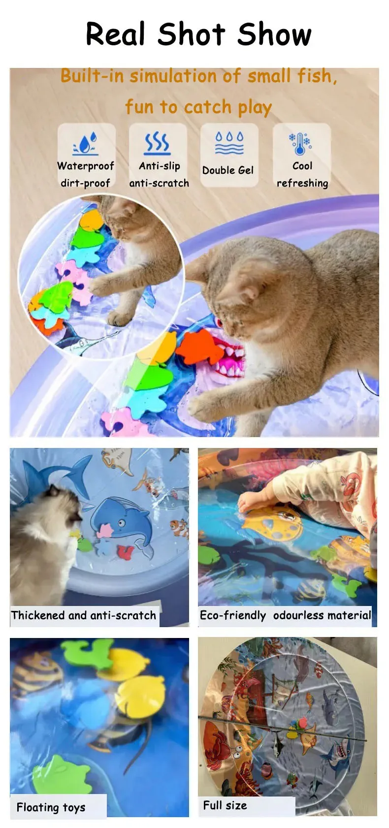 Cooling Pet Water Mat - Inflatable and Durable Bed Cushion for Cats and Dogs