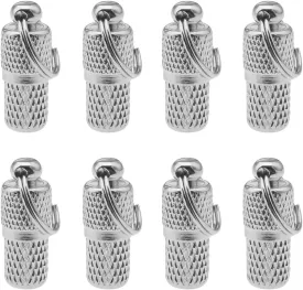 Create idea 8X Anti-Lost Pet ID Tags Barrel Tube Collars Name Address Identity Label Pendants Puppy Kitten Personalized Tag Silver