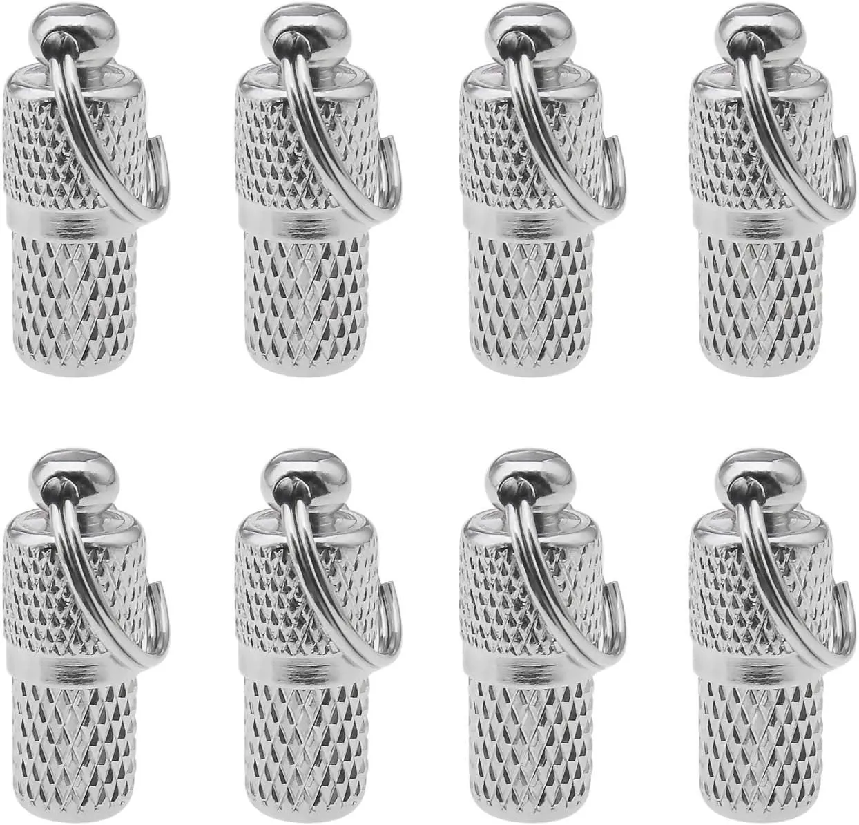Create idea 8X Anti-Lost Pet ID Tags Barrel Tube Collars Name Address Identity Label Pendants Puppy Kitten Personalized Tag Silver