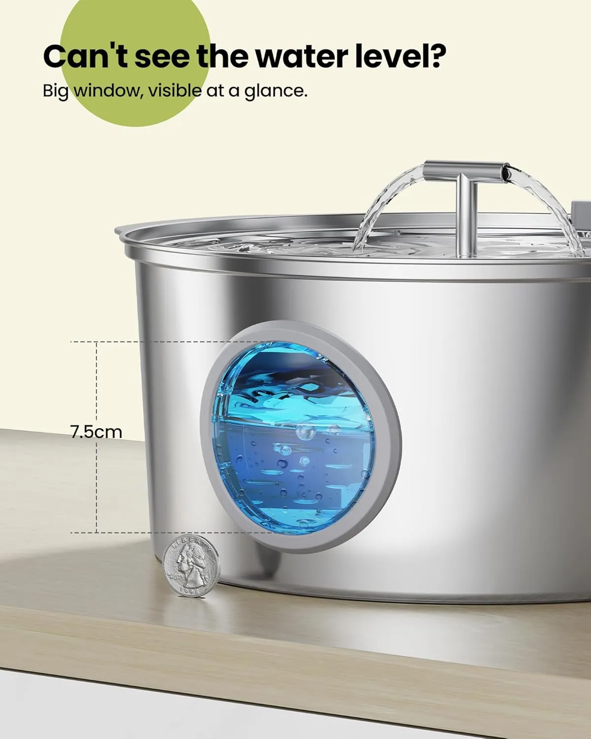 Dog Water Fountain for Large Dogs: 1.8Gal/7L Stainless Steel Dog fountains - Quiet Automatic pet Drinking Dispenser Indoor - Multiple Cats Watering Fountains for Pets Big Metal Bowls for Cats and Dogs