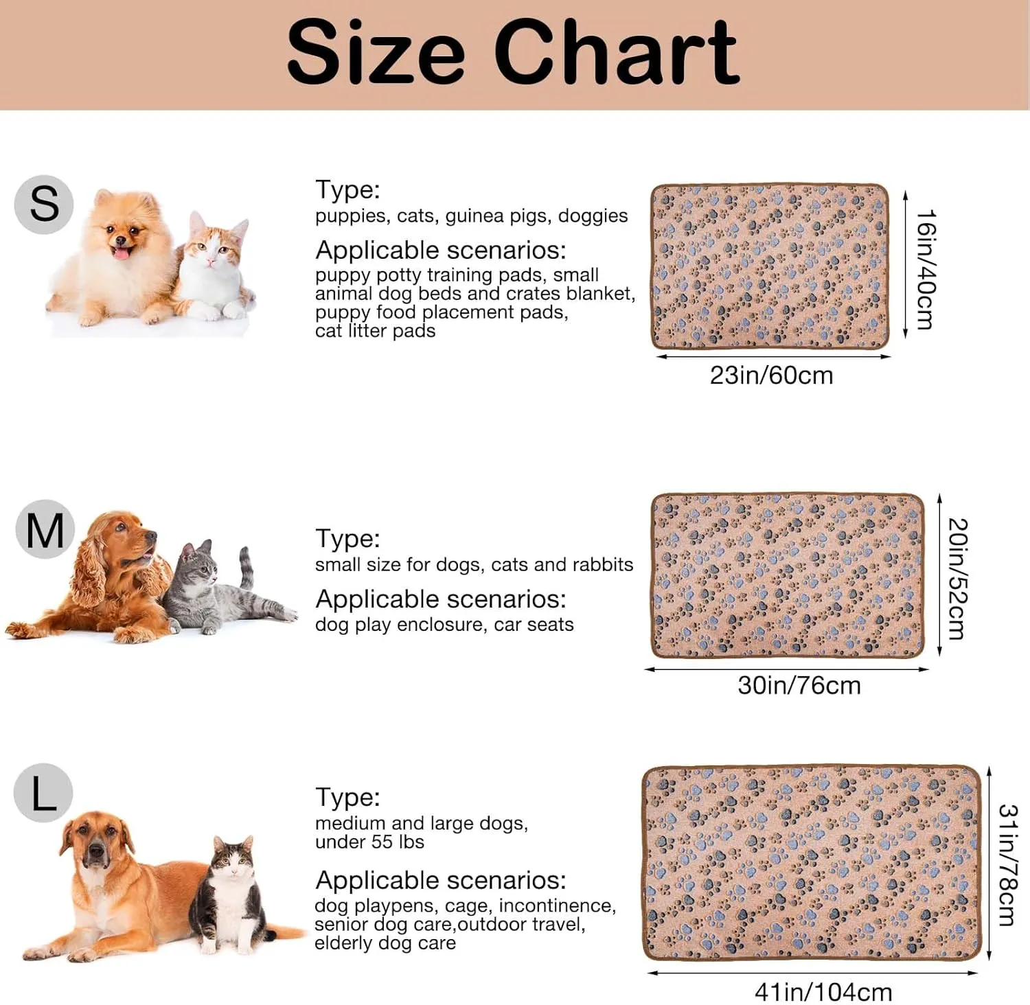 Dono 1 Pack 2 Dog Blankets, Soft Fluffy Fleece Pet Blanket Warm Sleep Mat Paw Print Design Puppy Kitten Throw Blankets Doggy Blanket for Dogs