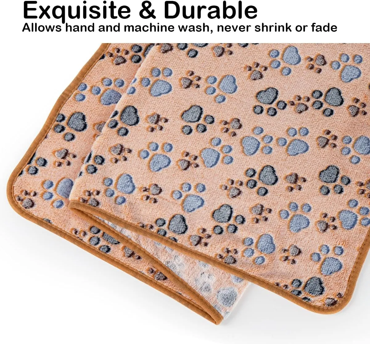 Dono 1 Pack 2 Dog Blankets, Soft Fluffy Fleece Pet Blanket Warm Sleep Mat Paw Print Design Puppy Kitten Throw Blankets Doggy Blanket for Dogs
