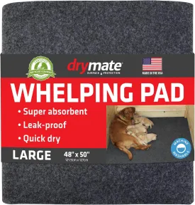 Drymate Whelping Box Liner Mat, Washable and Reusable Dog Puppy Pee Pad, Absorbent, Waterproof, Durable, Can Be Cut to Fit (USA Made) (48" x 50")