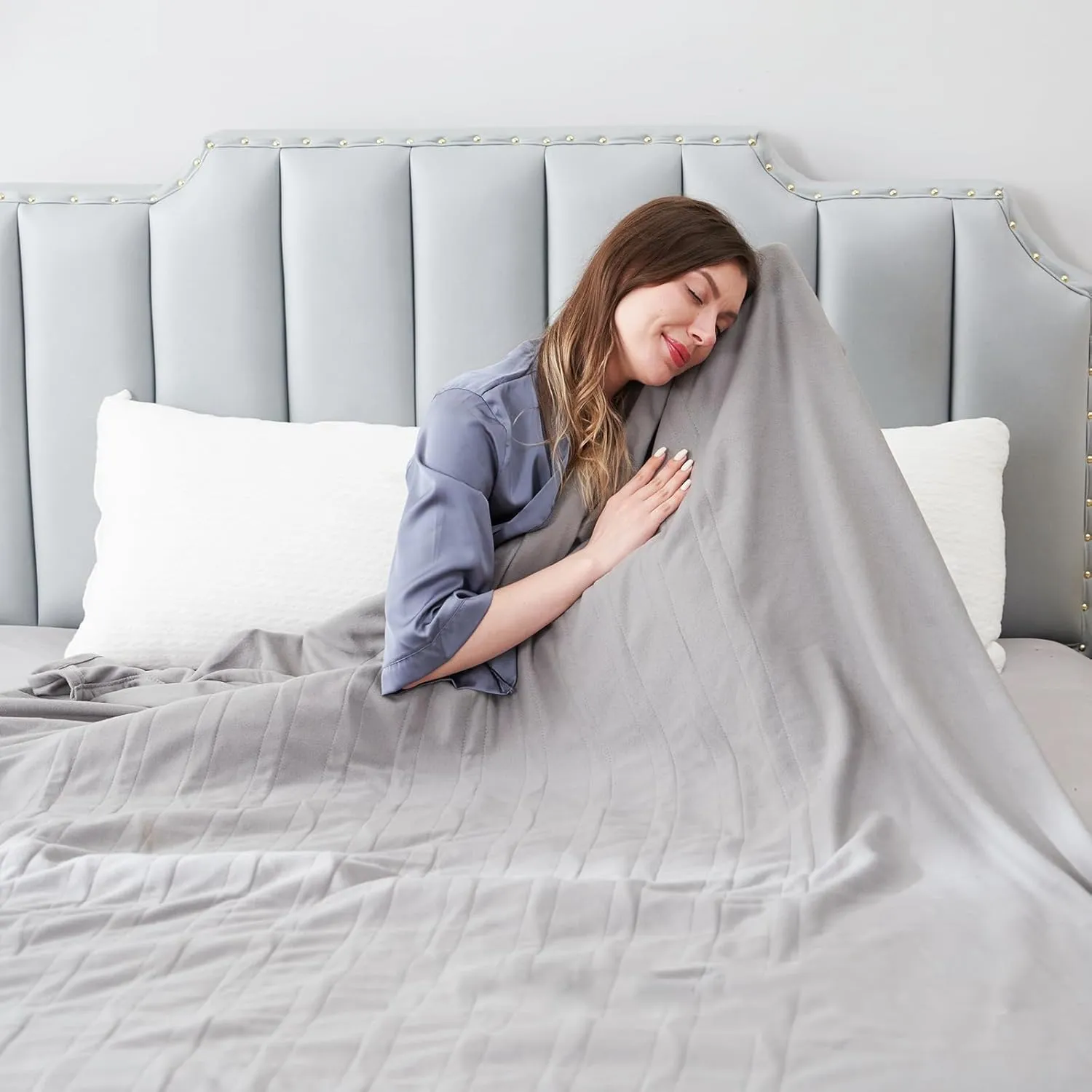 Electric Heated Blanket Full Size 72"x84", Soft Fleece with 10 Hours Auto-Off & 4 Heating Levels, Overheating Protection, Machine Washable, LightGray