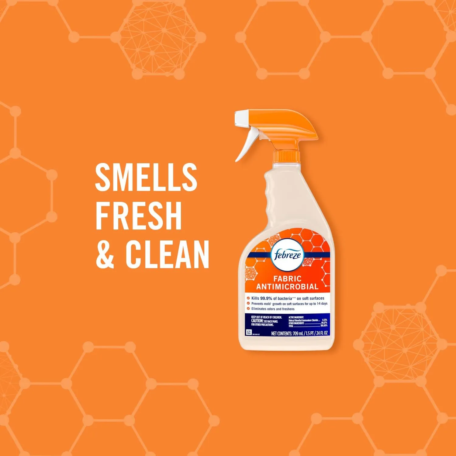 Febreze Fabric Spray, Odor Eliminator for Strong Odor, Sanitizing and Antimicrobial, 32 fl oz (2 Count)