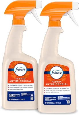 Febreze Fabric Spray, Odor Eliminator for Strong Odor, Sanitizing and Antimicrobial, 32 fl oz (2 Count)