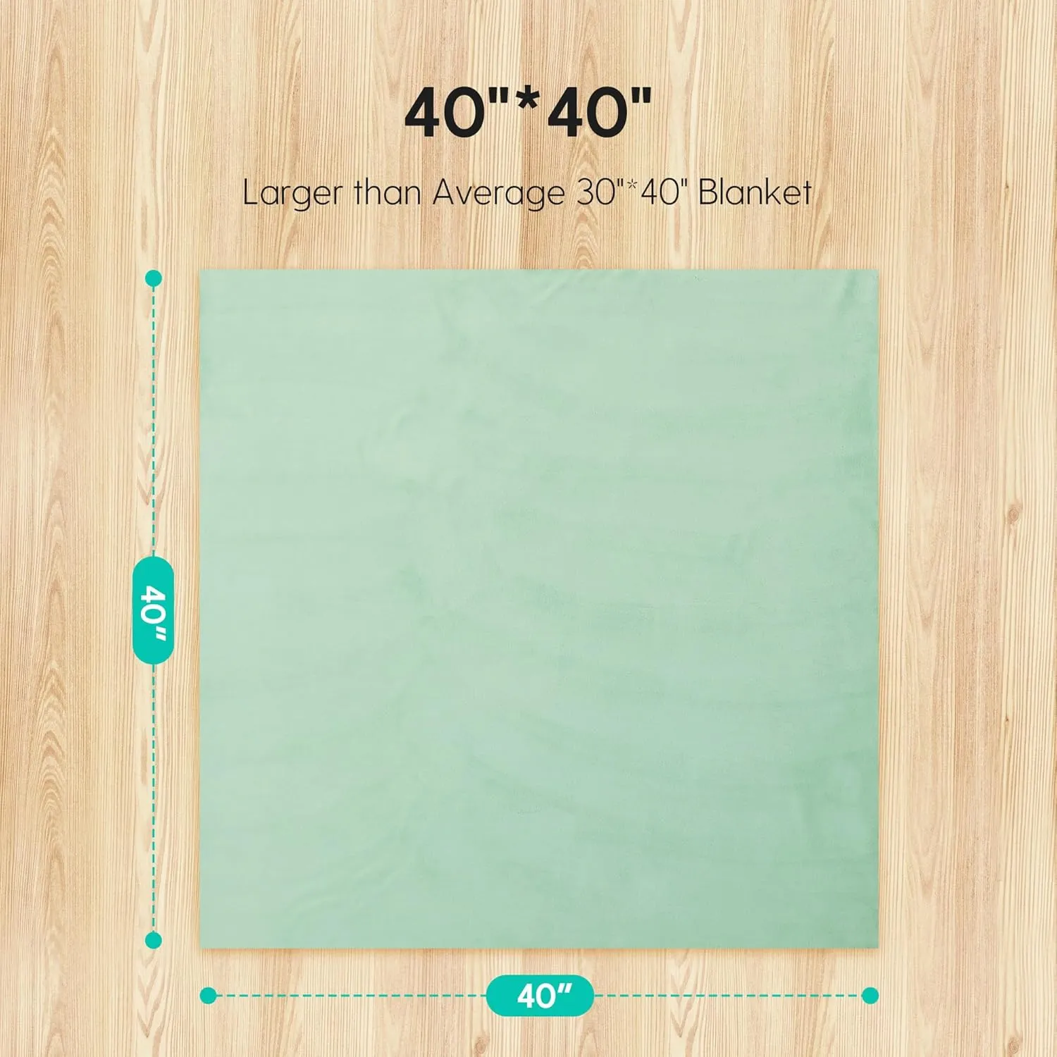 Fleece Baby Blankets Neutral for Boys and Girls, Ultra Soft Cozy 40 * 40 inchs Square Bed Blanket, Lightweight Toddler Newborn Receiving Blankets for Crib Stroller, Soft Green
