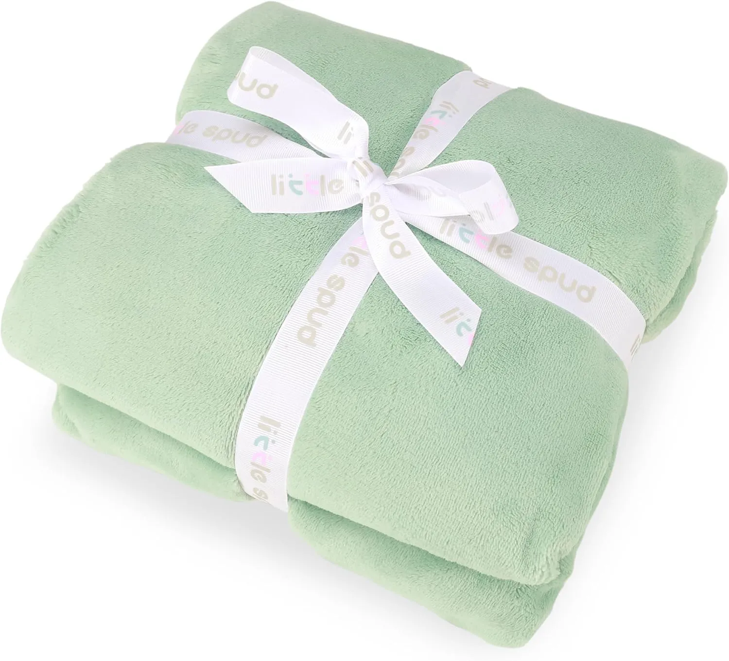 Fleece Baby Blankets Neutral for Boys and Girls, Ultra Soft Cozy 40 * 40 inchs Square Bed Blanket, Lightweight Toddler Newborn Receiving Blankets for Crib Stroller, Soft Green