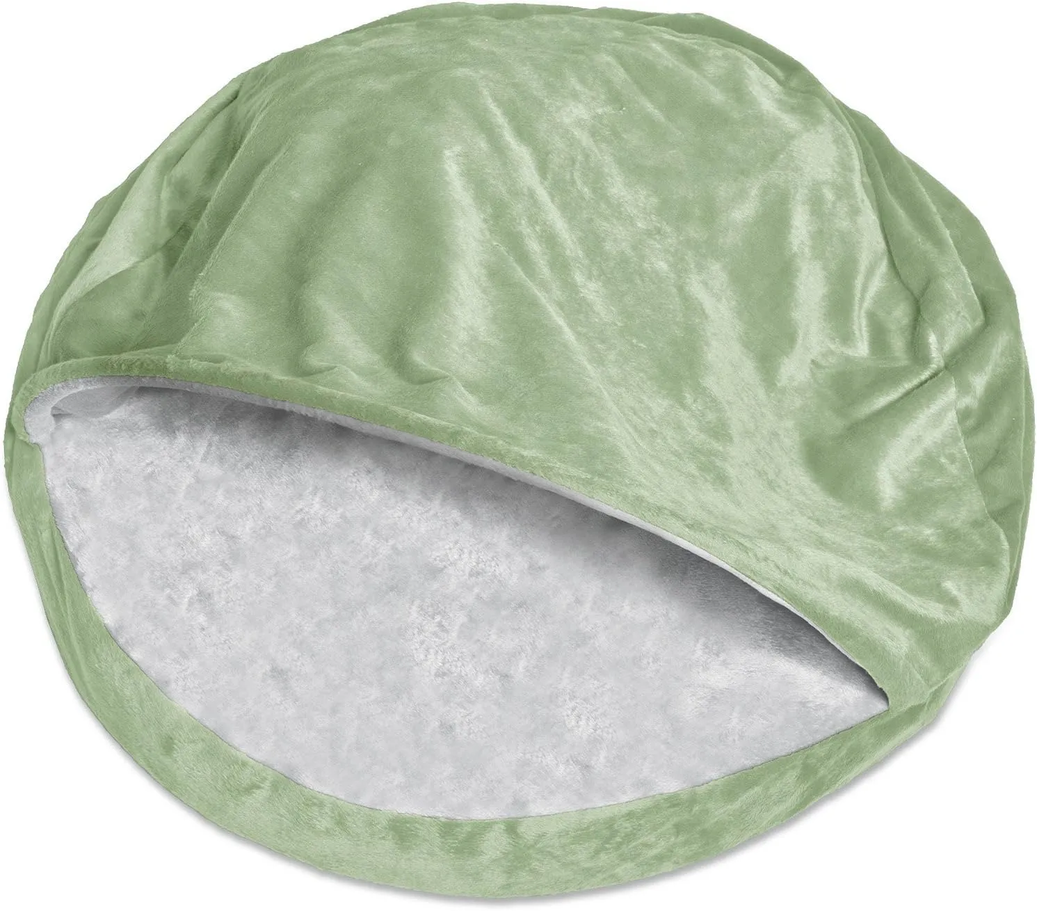 Furhaven 26" Round Orthopedic Dog Bed for Medium/Small Dogs w/ Removable Washable Cover, For Dogs Up to 30 lbs - Microvelvet Snuggery - Navy (Blue), 26-inch