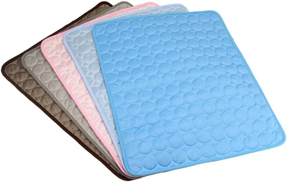 Furry Basics Cooling Mat for Dogs & Cats  Self-Cooling Ice Silk Pad, Summer Pet Bed Mat, Washable & Thickened for Small to Large Pets, Indoor Use (Coffee,S)