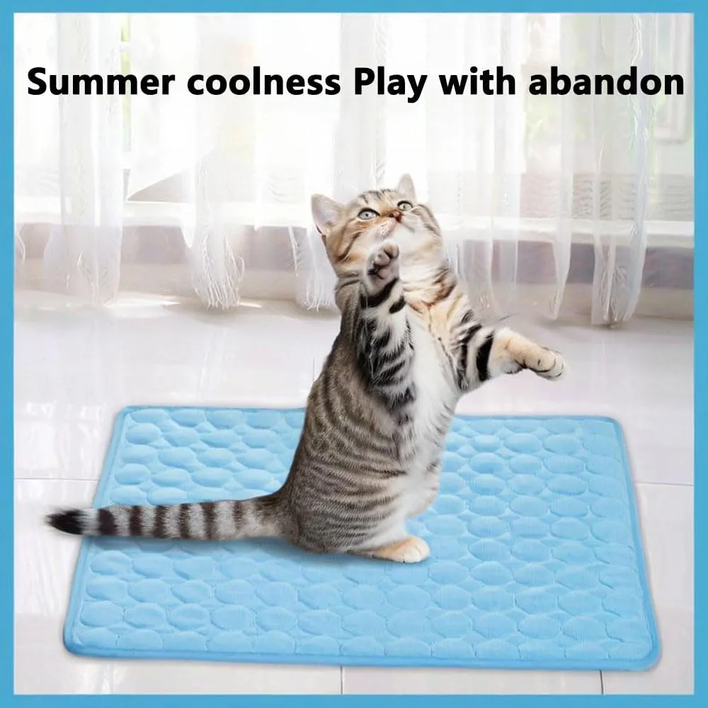 Furry Basics Cooling Mat for Dogs & Cats  Self-Cooling Ice Silk Pad, Summer Pet Bed Mat, Washable & Thickened for Small to Large Pets, Indoor Use (Coffee,S)