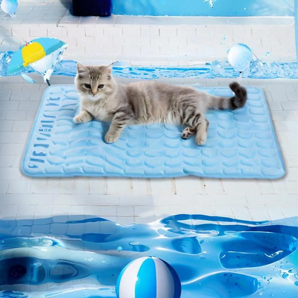Furry Basics Cooling Mat for Dogs & Cats  Self-Cooling Ice Silk Pad, Summer Pet Bed Mat, Washable & Thickened for Small to Large Pets, Indoor Use (Coffee,S)