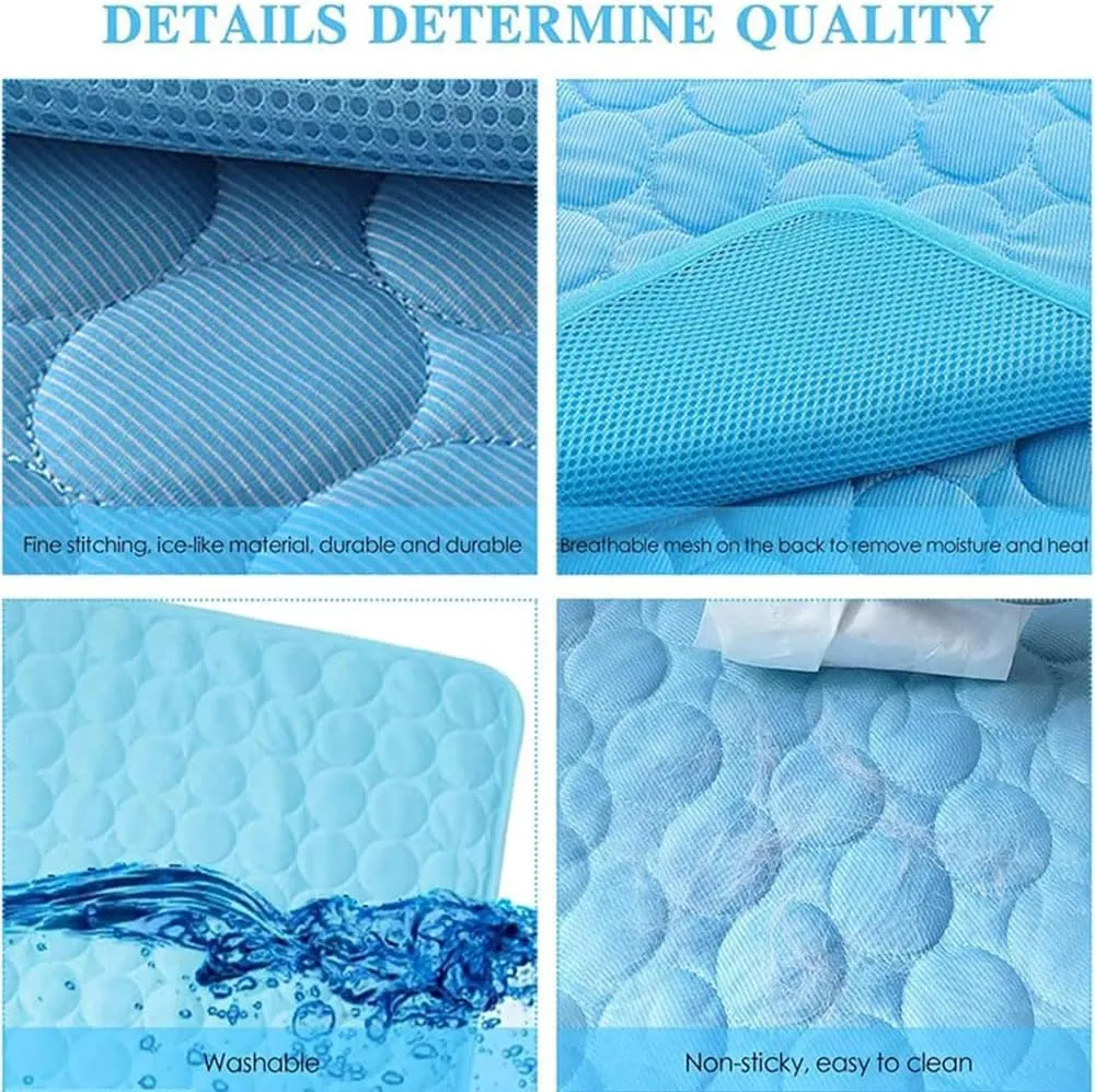 Furry Basics Cooling Mat for Dogs & Cats  Self-Cooling Ice Silk Pad, Summer Pet Bed Mat, Washable & Thickened for Small to Large Pets, Indoor Use (Coffee,S)