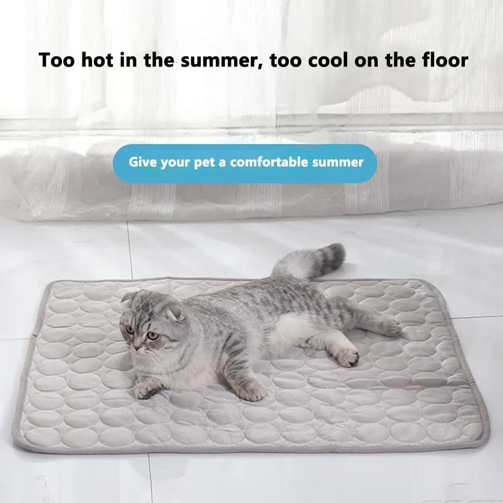 Furry Basics Cooling Mat for Dogs & Cats  Self-Cooling Ice Silk Pad, Summer Pet Bed Mat, Washable & Thickened for Small to Large Pets, Indoor Use (Coffee,S)