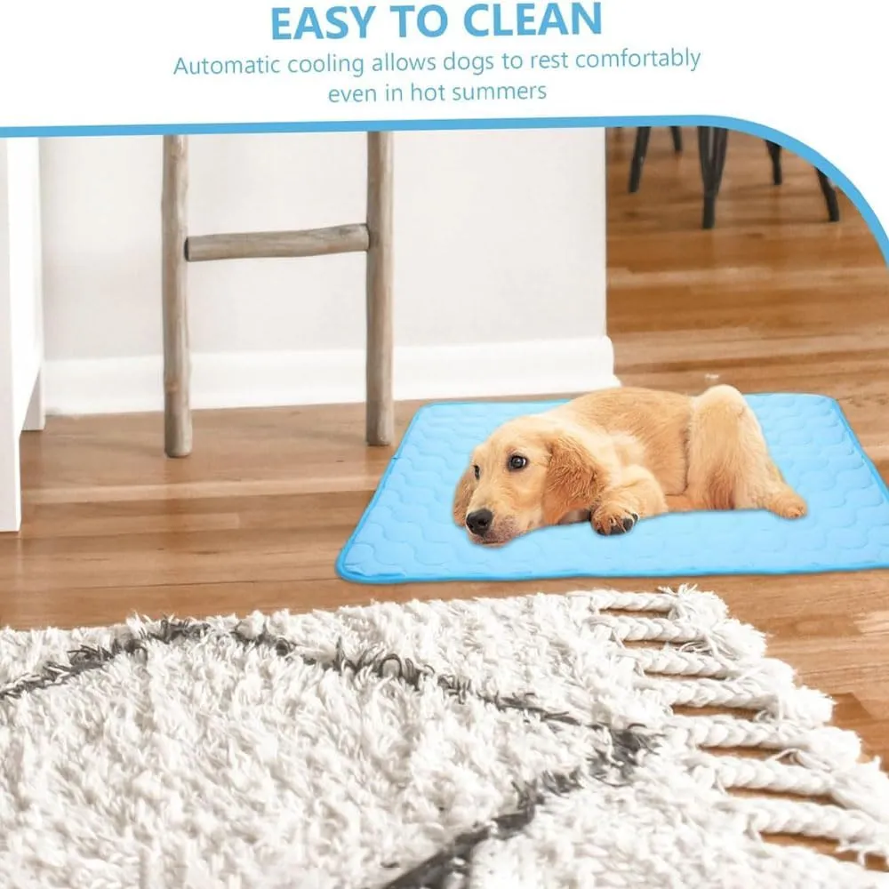 Furry Basics Cooling Mat for Dogs & Cats  Self-Cooling Ice Silk Pad, Summer Pet Bed Mat, Washable & Thickened for Small to Large Pets, Indoor Use (Coffee,S)