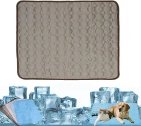 Furry Basics Cooling Mat for Dogs & Cats  Self-Cooling Ice Silk Pad, Summer Pet Bed Mat, Washable & Thickened for Small to Large Pets, Indoor Use (Coffee,S)