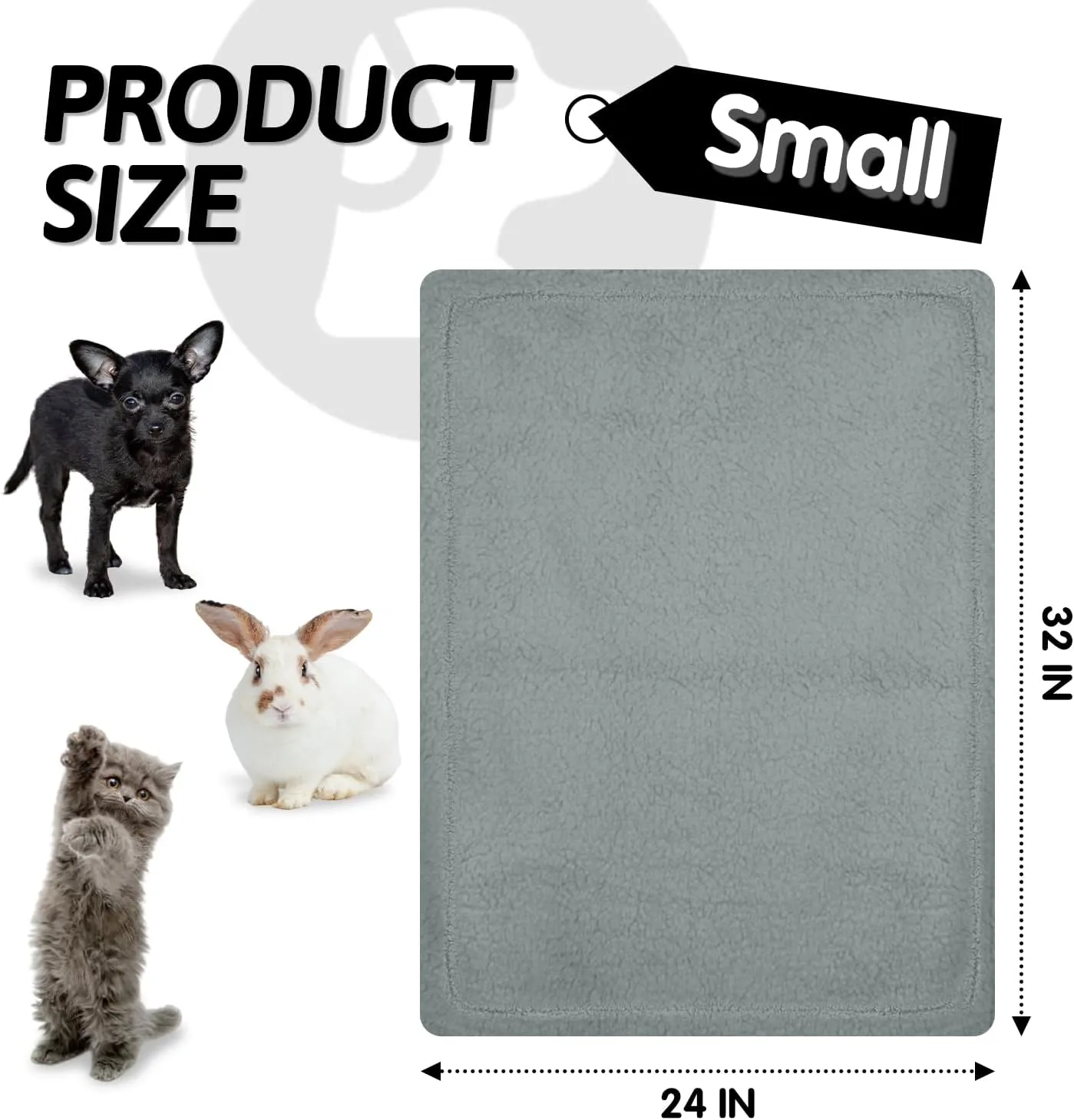 furrybaby Dog Blanket Soft Dog Blankets for Small Dogs Puppy Essentials Washable Sherpa Fleece Cat Blanket 24x32 Inches for Bed Furniture Couch Sofa (Small, Grey)