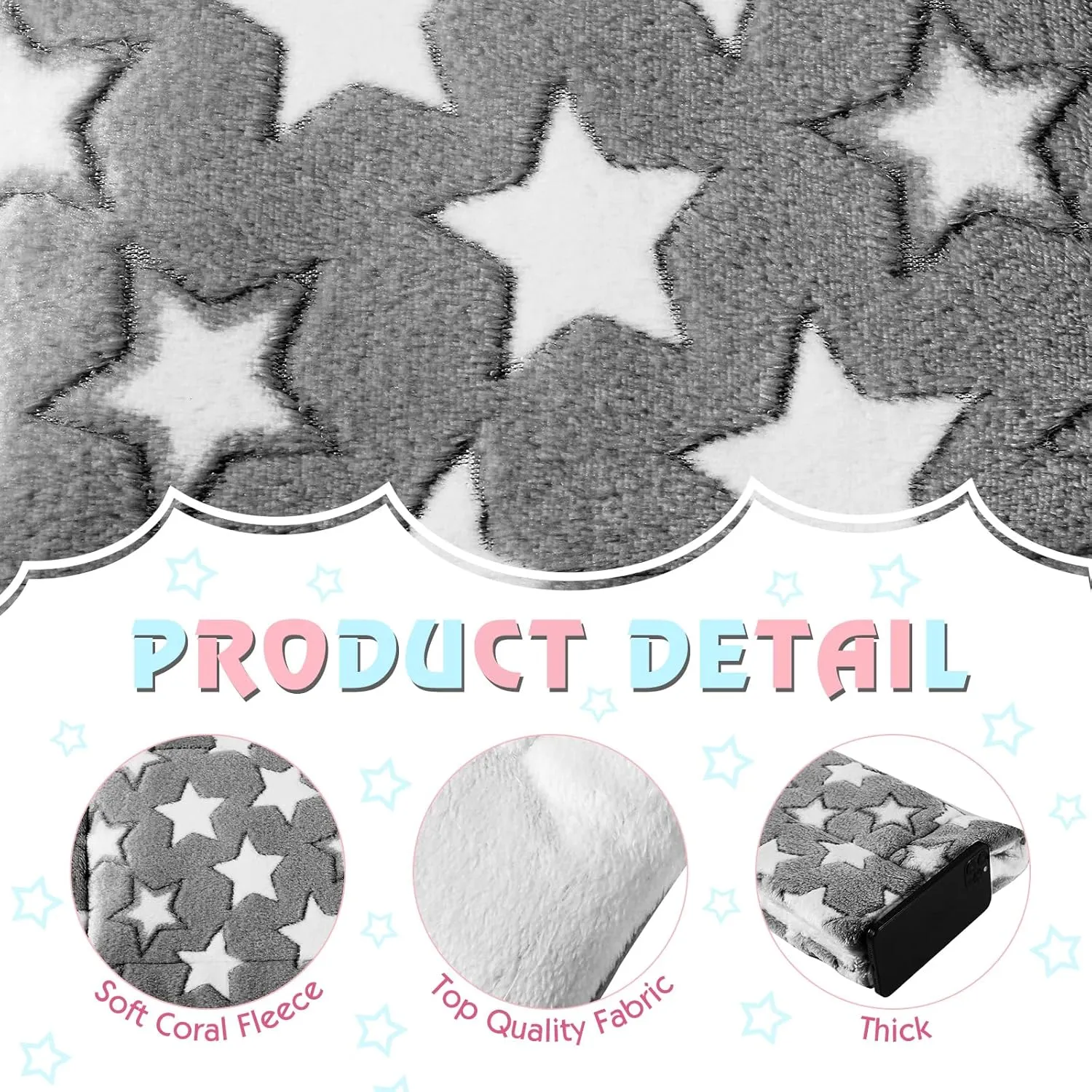 Haull 4 Pcs Waterproof Guinea Pig Bedding Winter Guinea Pig Plush Cage Liners Soft Dog Cat Bed Mat Reversible Cozy Animal Pee Pad Hamster Bed Mat Washable for Bunny (Cute Star,13 x 10 Inch)