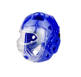 Head Guard, Foam, Full Face w/ Clear Shield, Blue