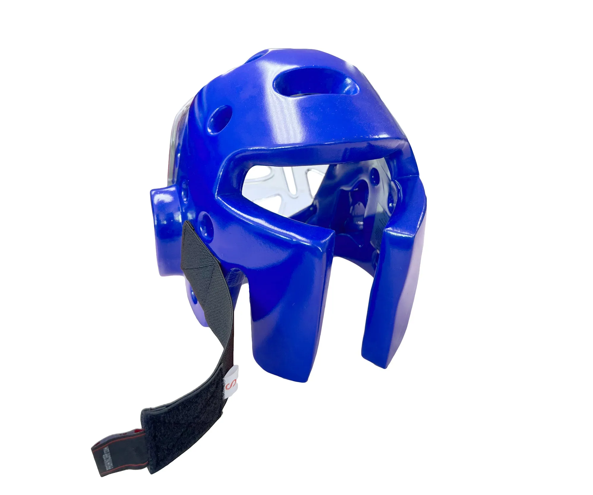 Head Guard, Foam, Full Face w/ Clear Shield, Blue