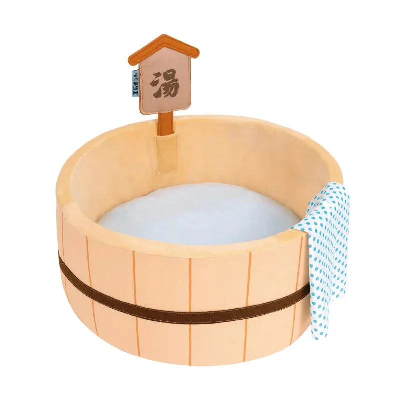 Japanese Style Cat Bed - Comfortable Cozy Warm Dog Bed - Hot Spring Nest Design - Detachable Cute Basket Basin - Thickened Plush Soft Cat Nest Mat