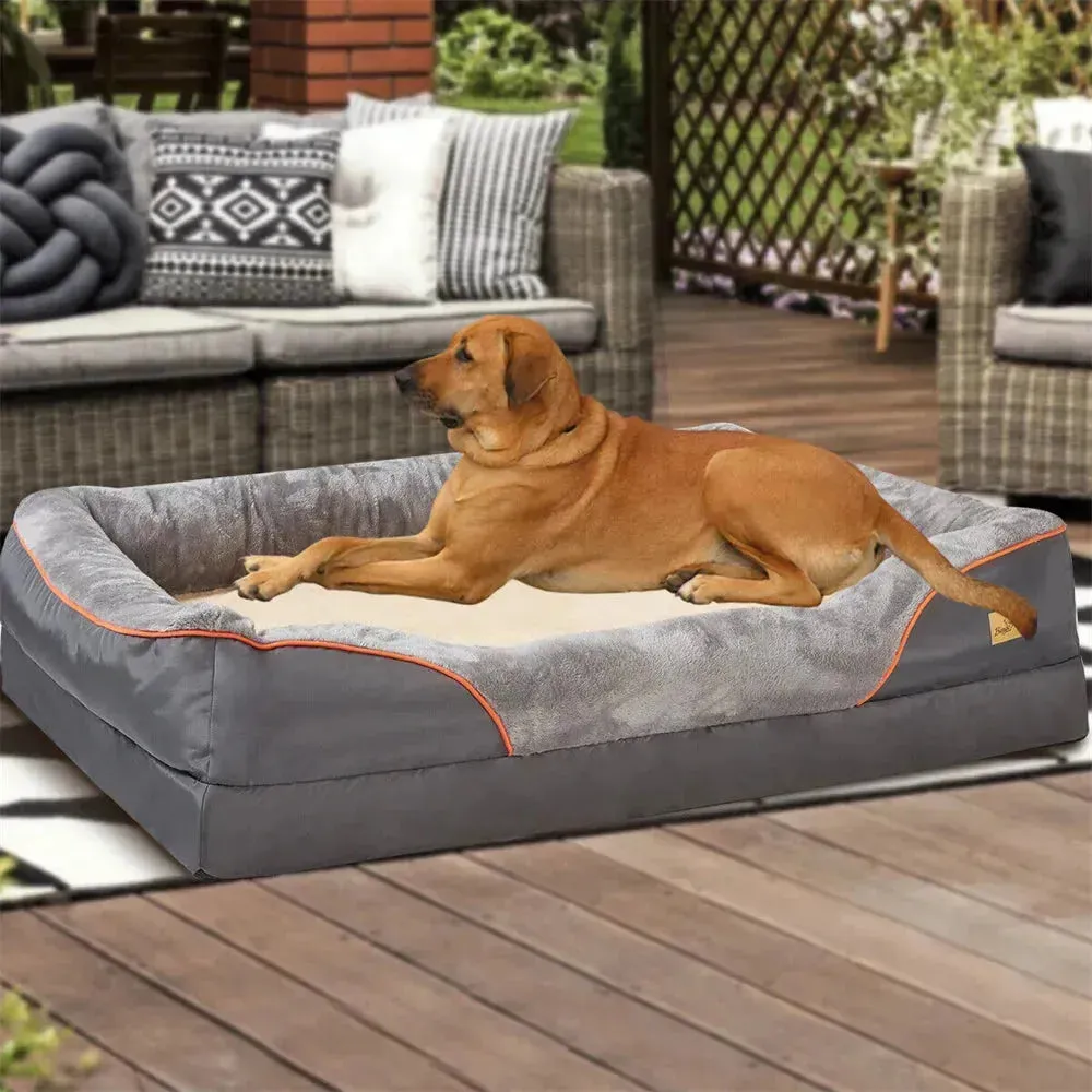 Jumbo Orthopedic Memory Foam Dog Bed – Extra Large & Washable