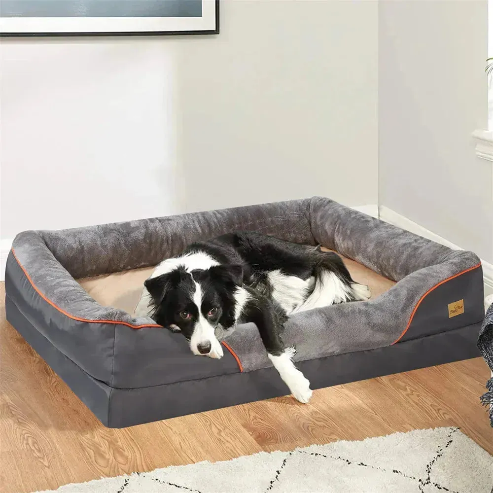 Jumbo Orthopedic Memory Foam Dog Bed – Extra Large & Washable
