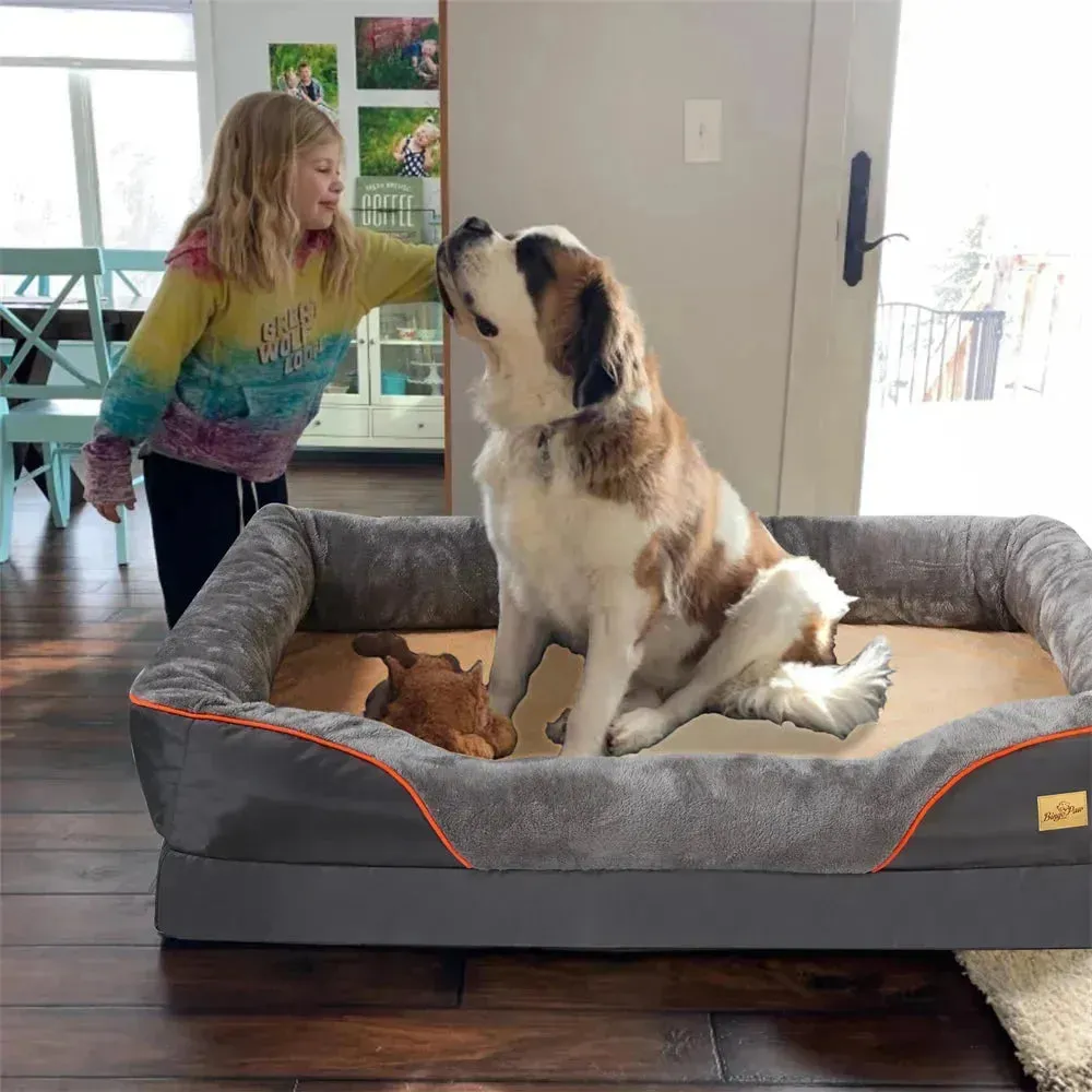 Jumbo Orthopedic Memory Foam Dog Bed – Extra Large & Washable