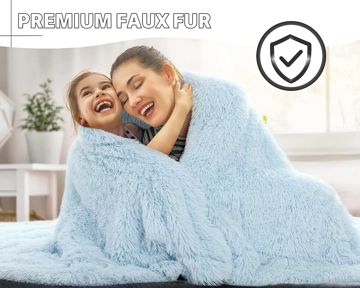 Light Blue Throw Blankets, Super Soft Shaggy Fuzzy Sherpa Blankets, Cozy Warm Lightweight Fluffy