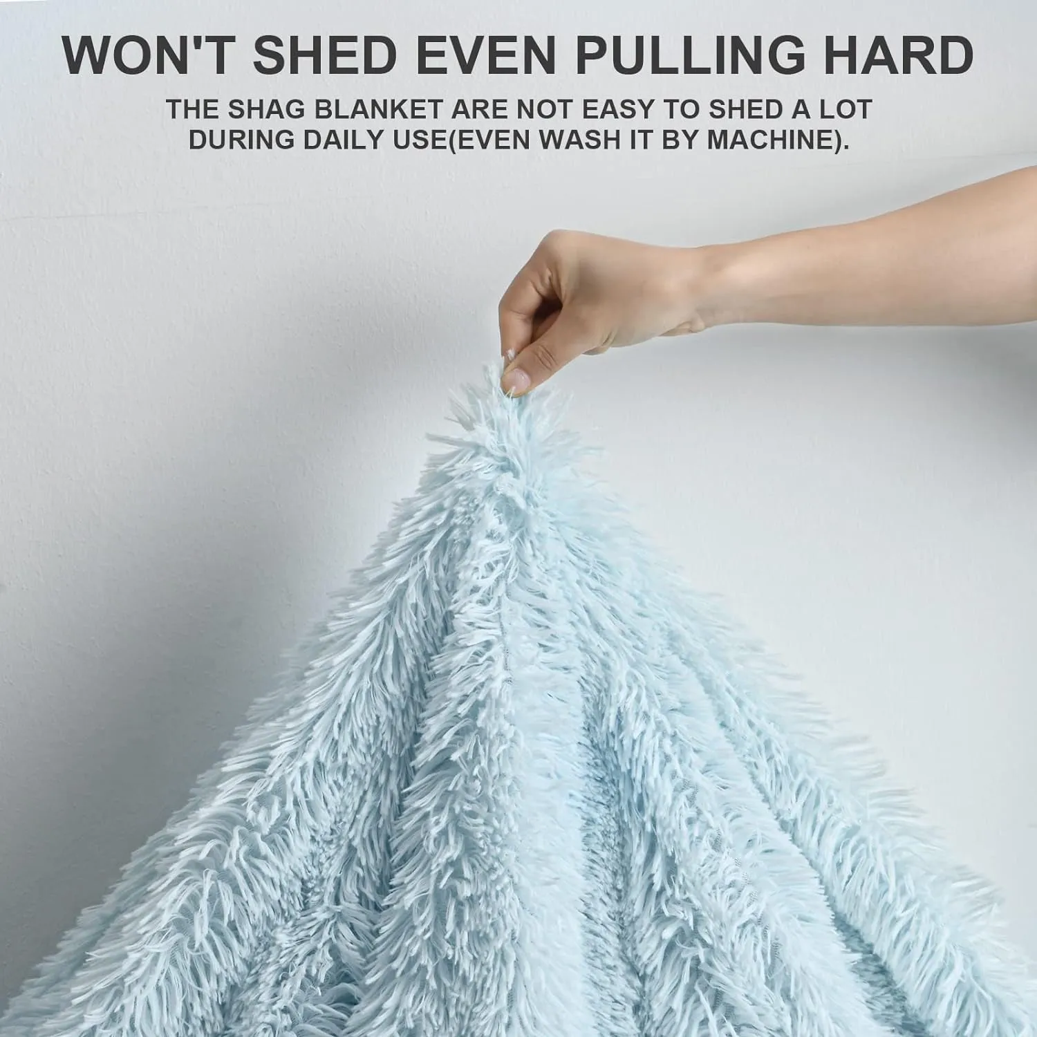 Light Blue Throw Blankets, Super Soft Shaggy Fuzzy Sherpa Blankets, Cozy Warm Lightweight Fluffy