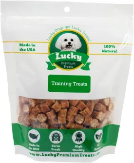 Lucky Premium Chicken Apple Training Treats  Small, Crunchy Chicken Dog Treats for Training Rewards, Bite Size for Small, Medium or Large Dogs (3 oz)
